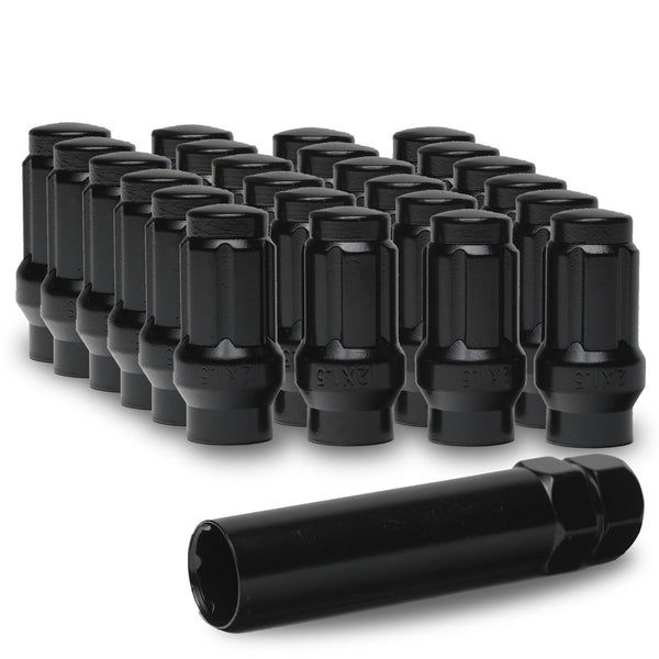 24 SPLINE LUG NUTS BLACK 12x1.25 OPEN END SPLINE KEY TOOL LOCK FOR
